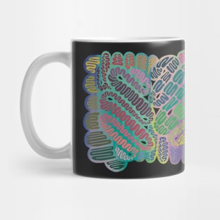 Bold Rainbow Twirlers on Black Mug